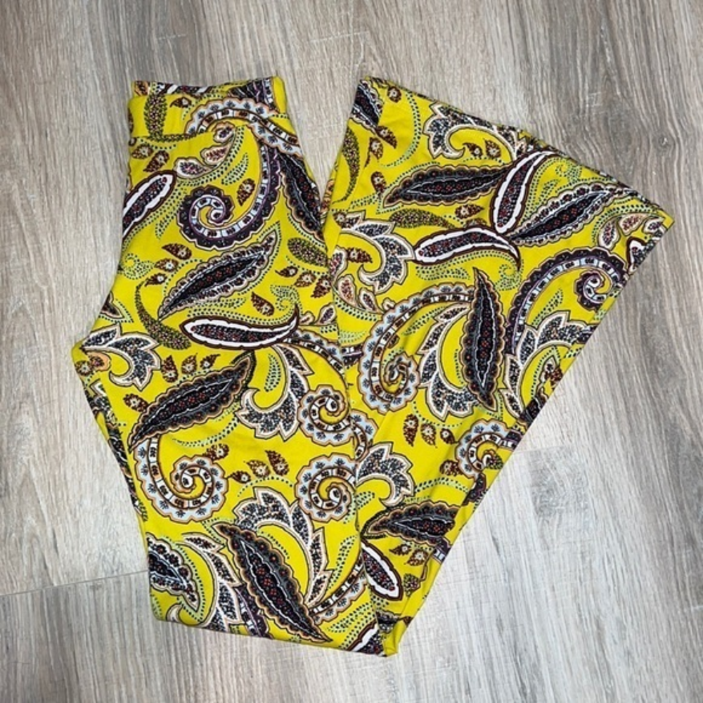 Paisley Yellow boho flare pants